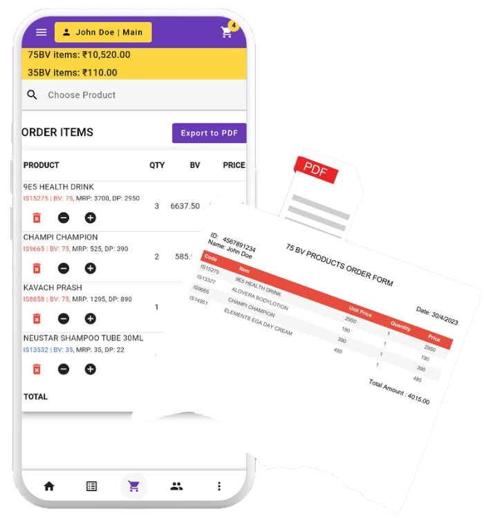 Feature order management illustration