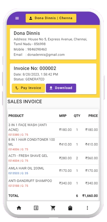 Sales invoice